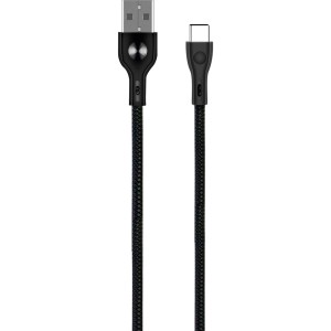 Powertech Braided USB 2.0 Cable USB-C αρσενικό - USB-A αρσενικό Μαύρο 1μ